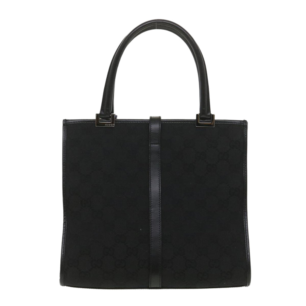GUCCI GG Canvas Jackie Hand Bag Black 01715/3444 yk6249