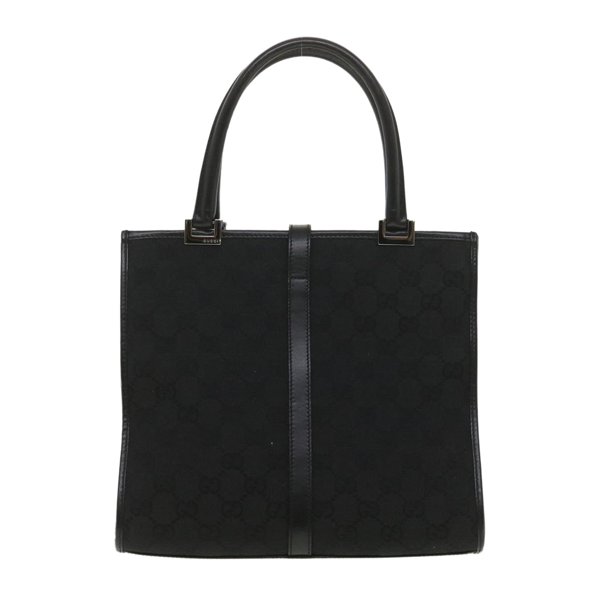 GUCCI GG Canvas Jackie Hand Bag Black 01715/3444 yk6249