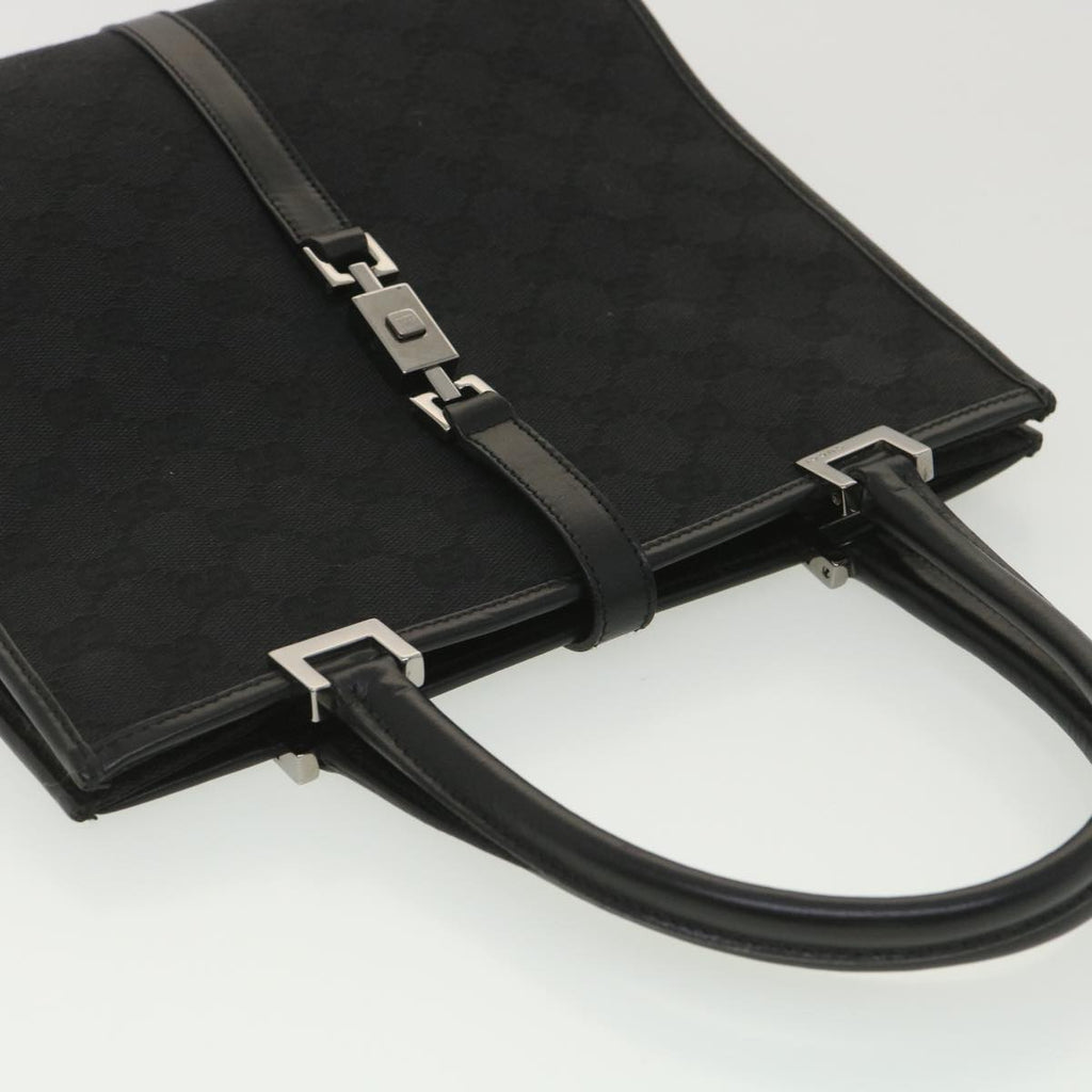 GUCCI GG Canvas Jackie Hand Bag Black 01715/3444 yk6249