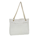 CHANEL Chain Shoulder Bag Lamb Skin White CC yk6254