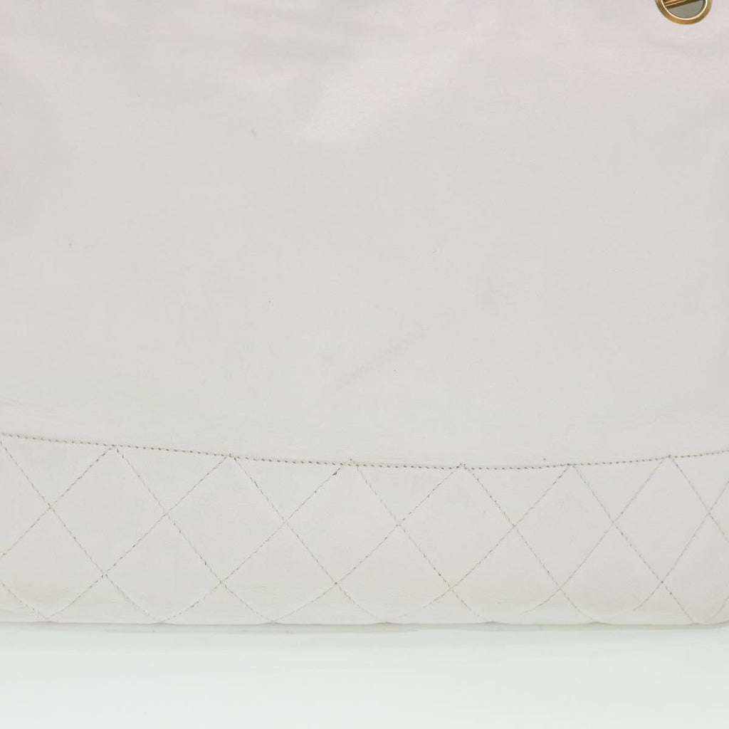 CHANEL Chain Shoulder Bag Lamb Skin White CC yk6254