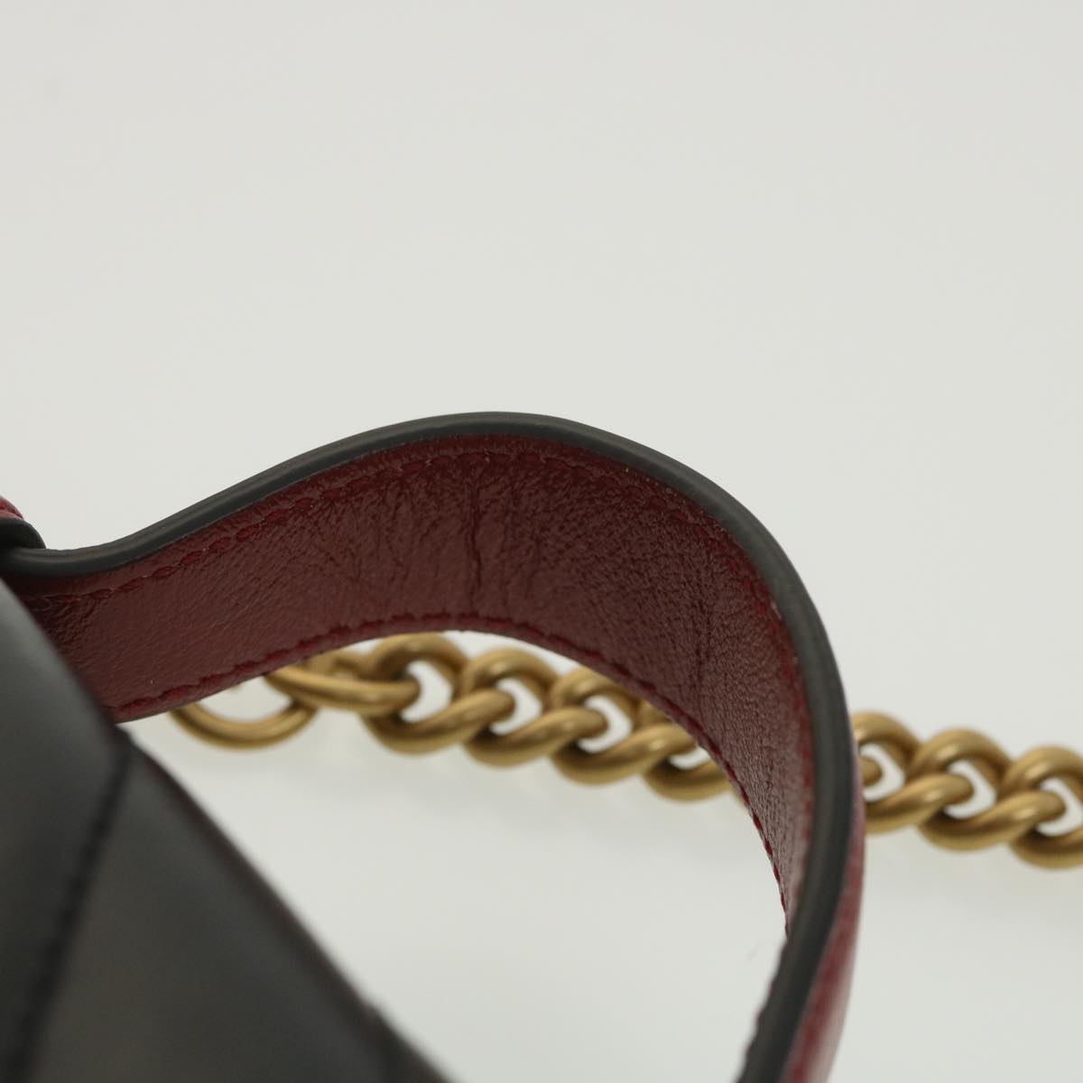 GUCCI GG Marmont Hand Bag Leather 2way Black 583571 yk6261