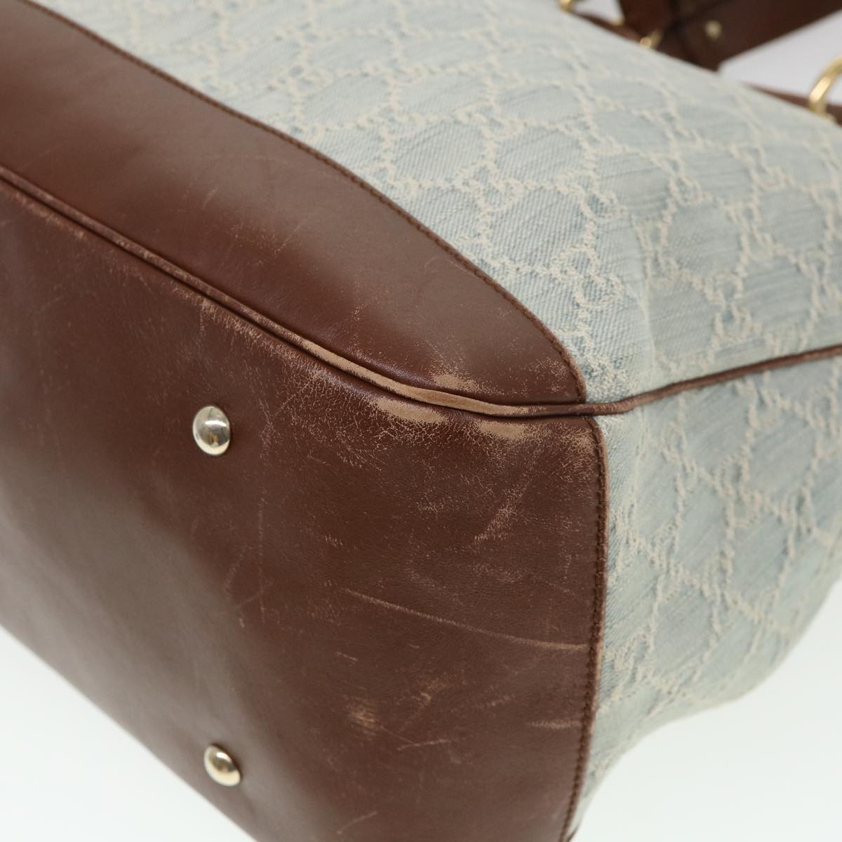 GUCCI GG Canvas Hand Bag 2way Blue 282342 yk6270