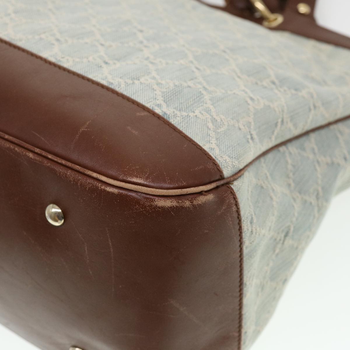 GUCCI GG Canvas Hand Bag 2way Blue 282342 yk6270