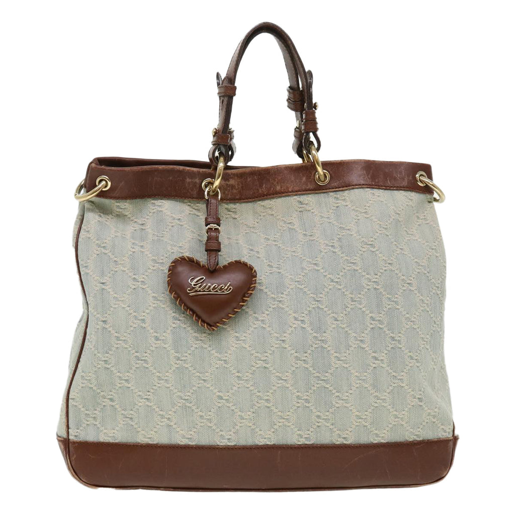 GUCCI GG Canvas Hand Bag 2way Blue 282342 yk6270
