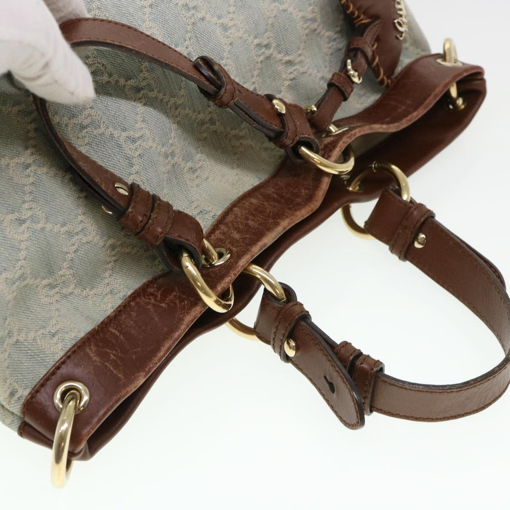 GUCCI GG Canvas Hand Bag 2way Blue 282342 yk6270