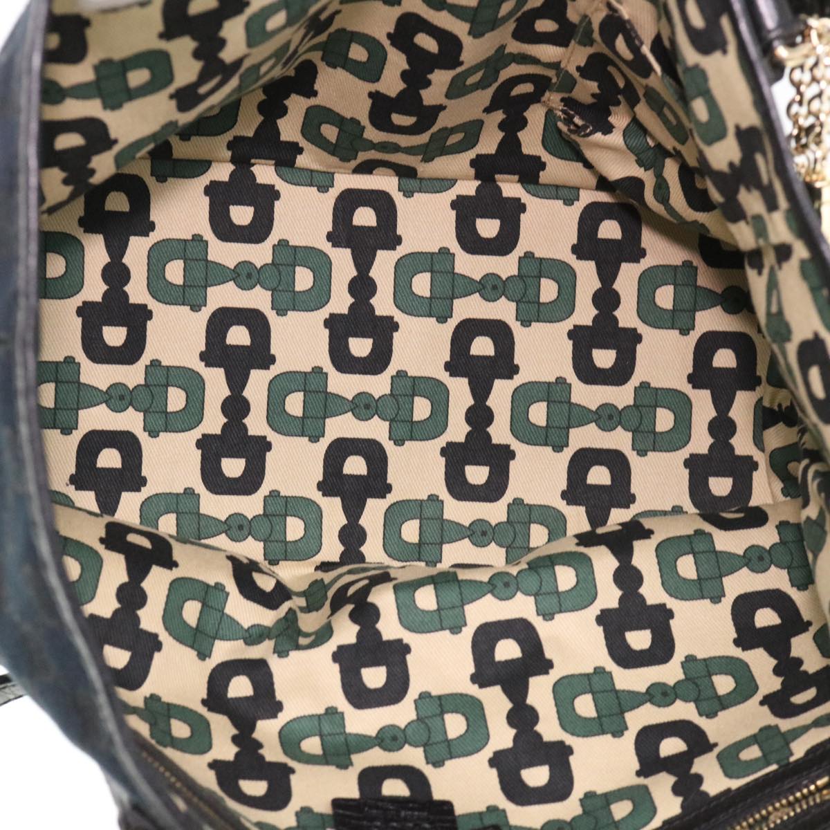GUCCI GG Canvas Web Sherry Line Tote Bag Black Red Green 137396 yk6284