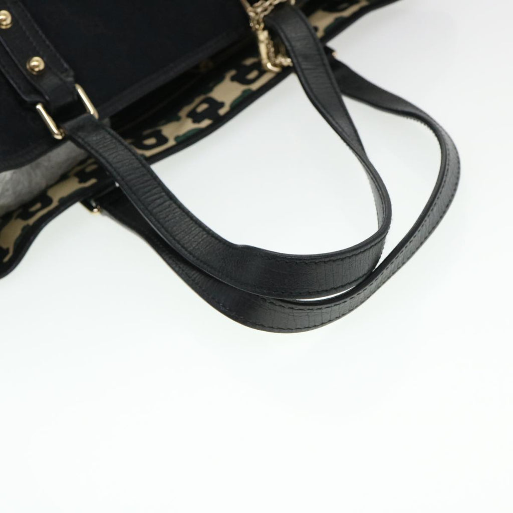 GUCCI GG Canvas Web Sherry Line Tote Bag Black Red Green 137396 yk6284