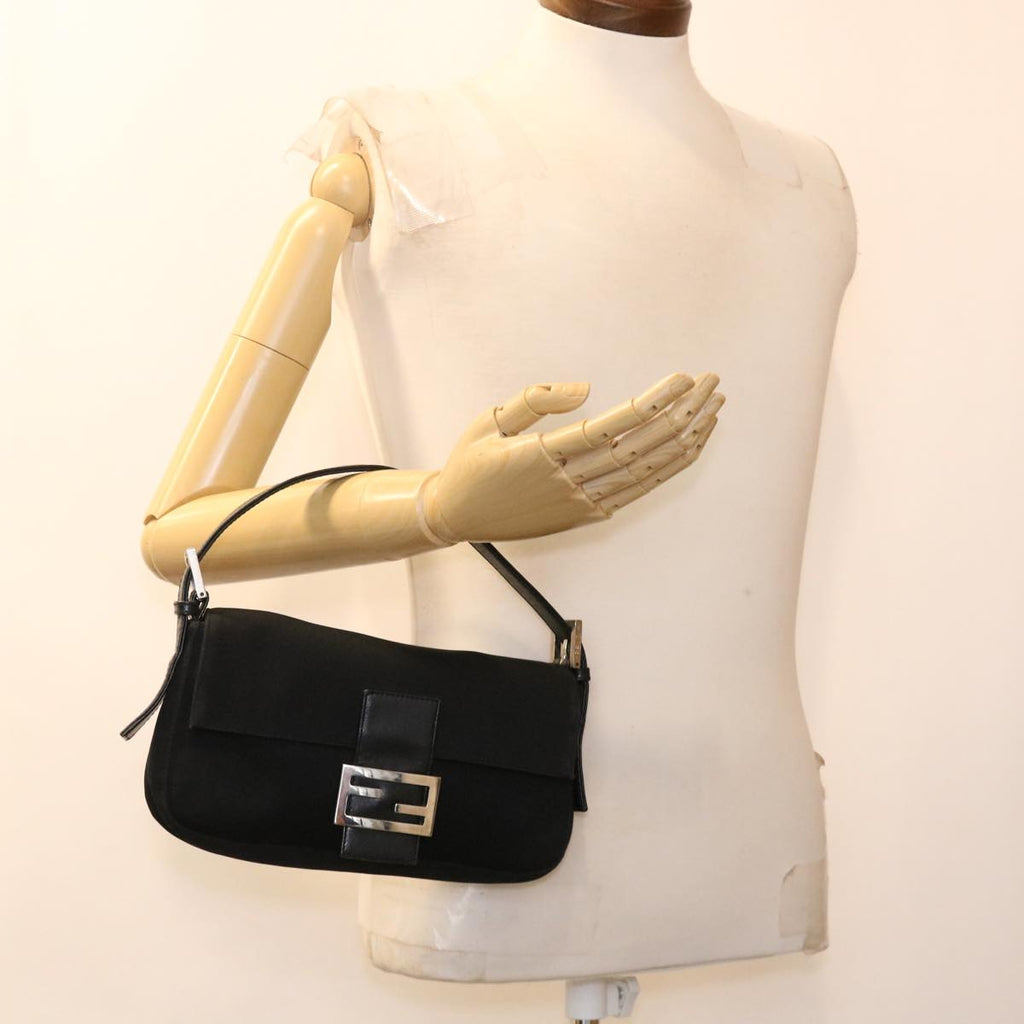 FENDI Mamma Baguette Shoulder Bag Nylon Black 2321.26424.099 yk6286
