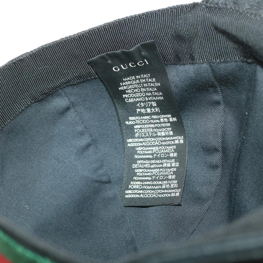 GUCCI GG Canvas Web Sherry Line Cap XL Black Red Green 200035 yk6297