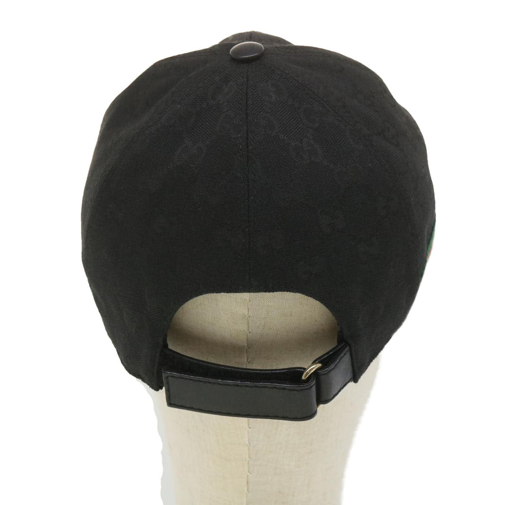 GUCCI GG Canvas Web Sherry Line Cap XL Black Red Green 200035 yk6297