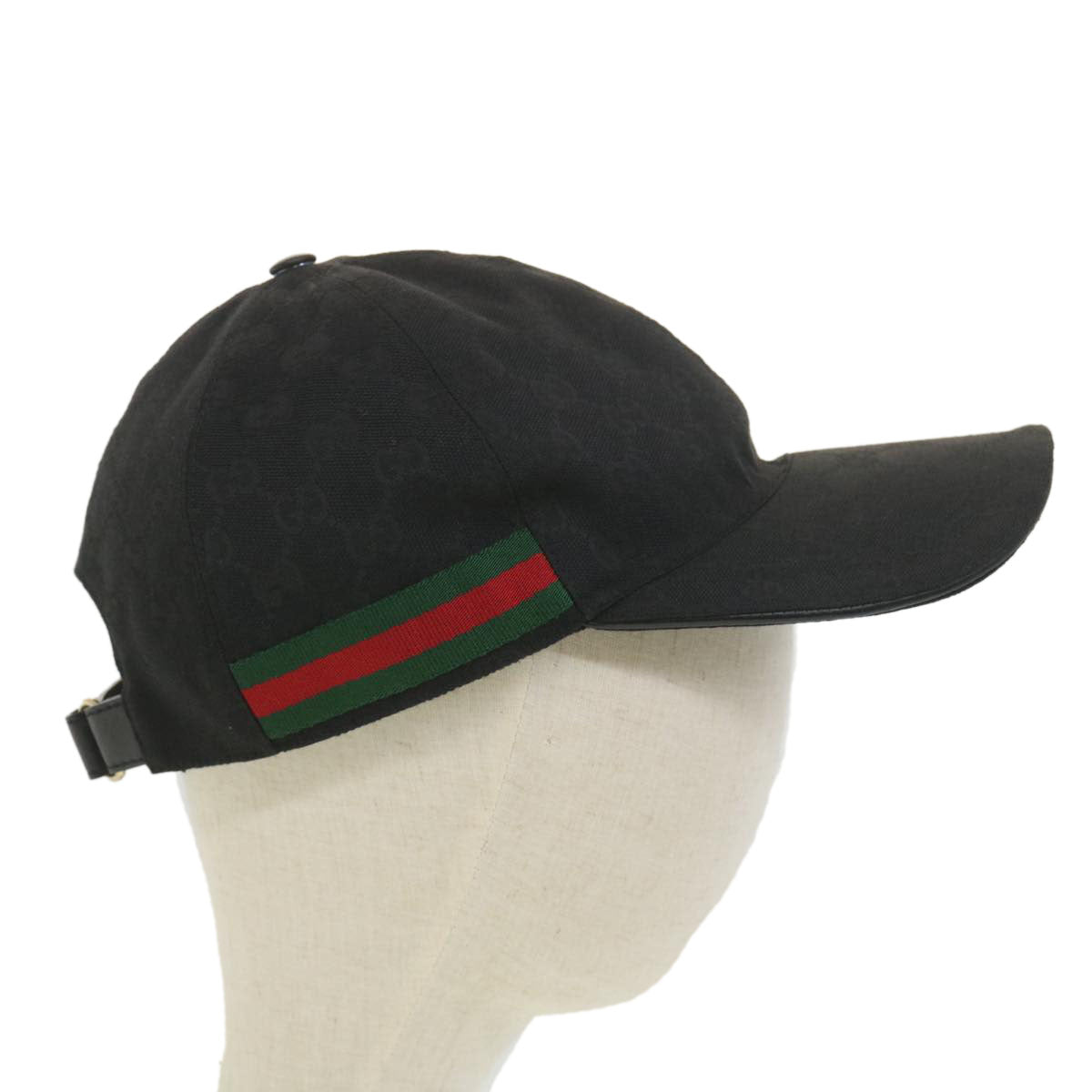 GUCCI GG Canvas Web Sherry Line Cap XL Black Red Green 200035 yk6297