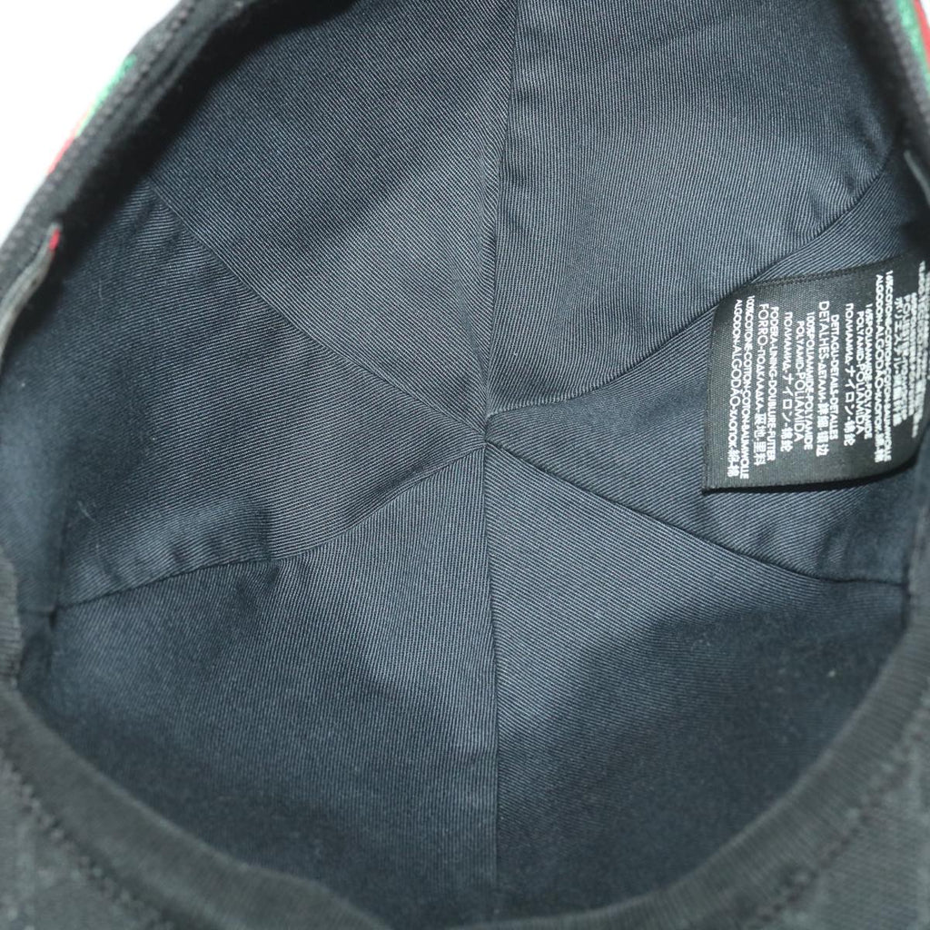 GUCCI GG Canvas Web Sherry Line Cap XL Black Red Green 200035 yk6297