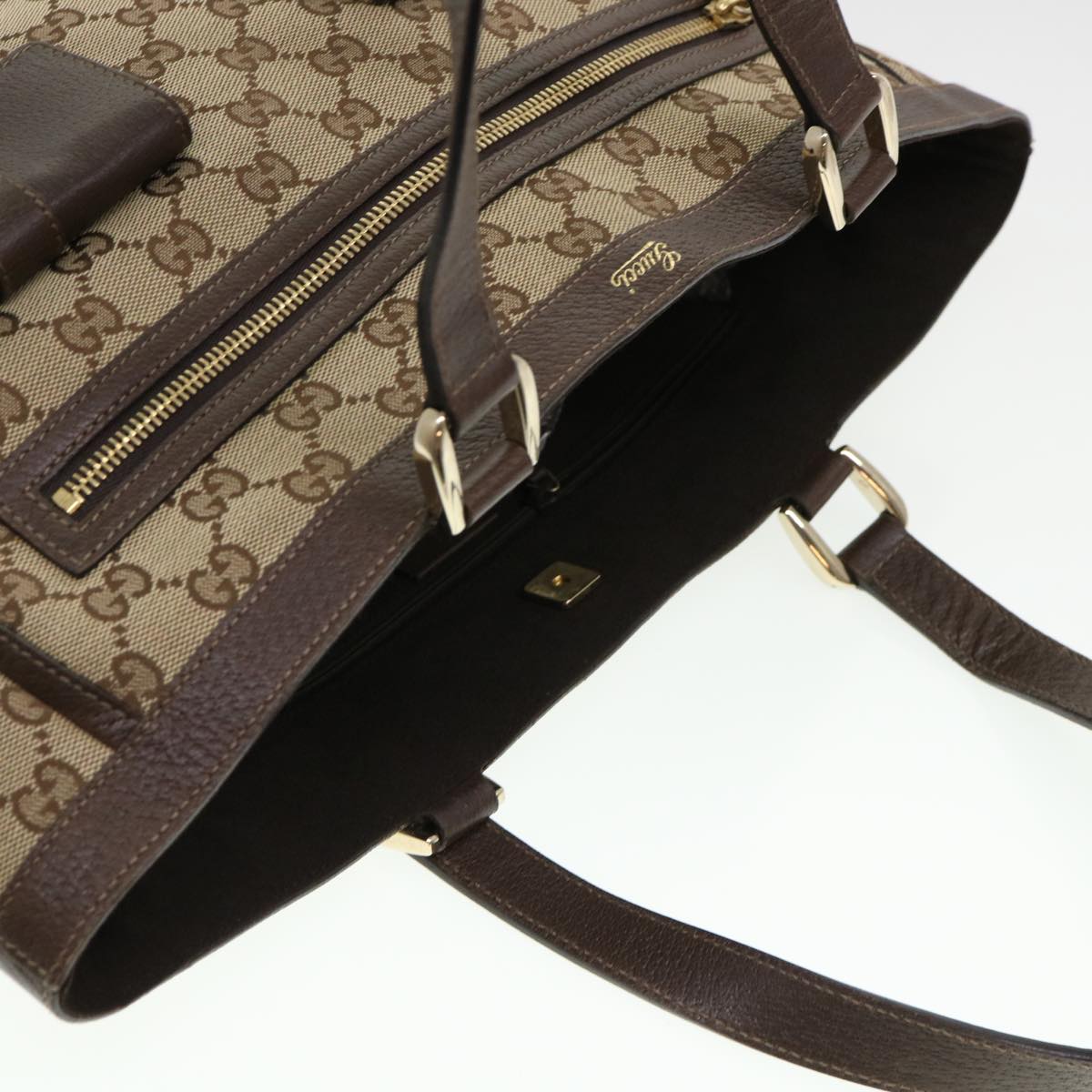 GUCCI GG Canvas Abbey Tote Bag Beige 146247 yk6299