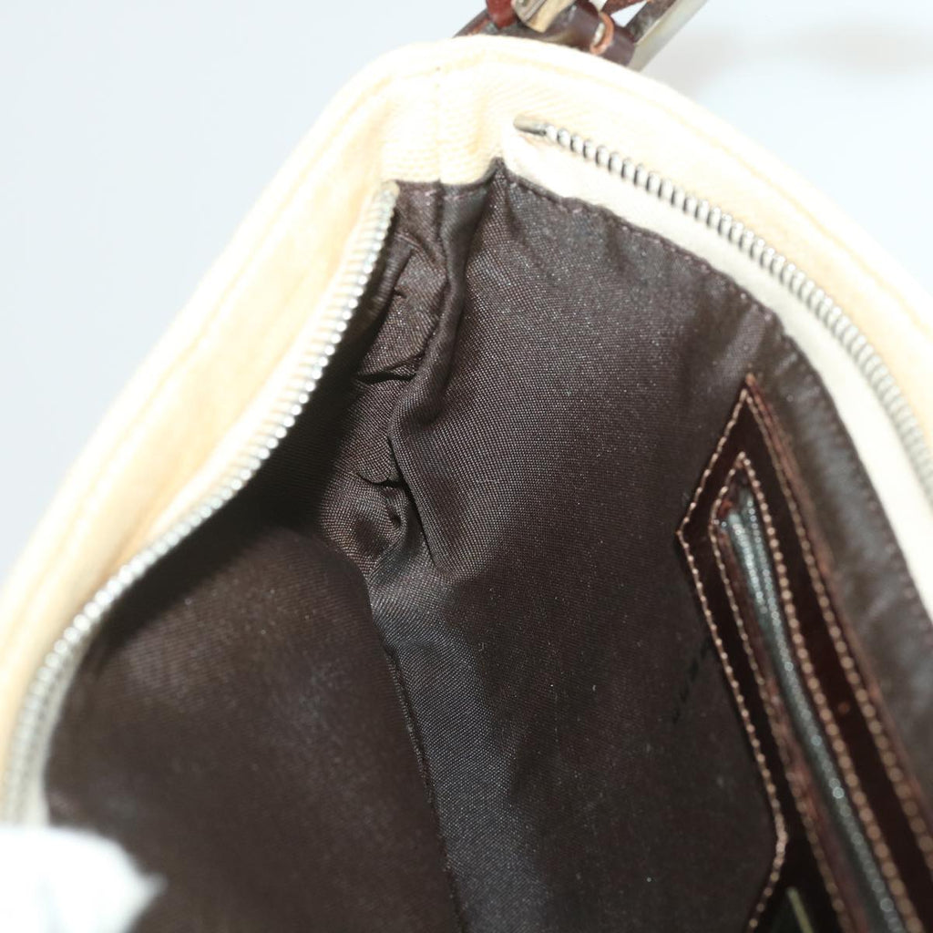 FENDI Zucca Canvas Mamma Baguette Shoulder Bag Beige yk6309