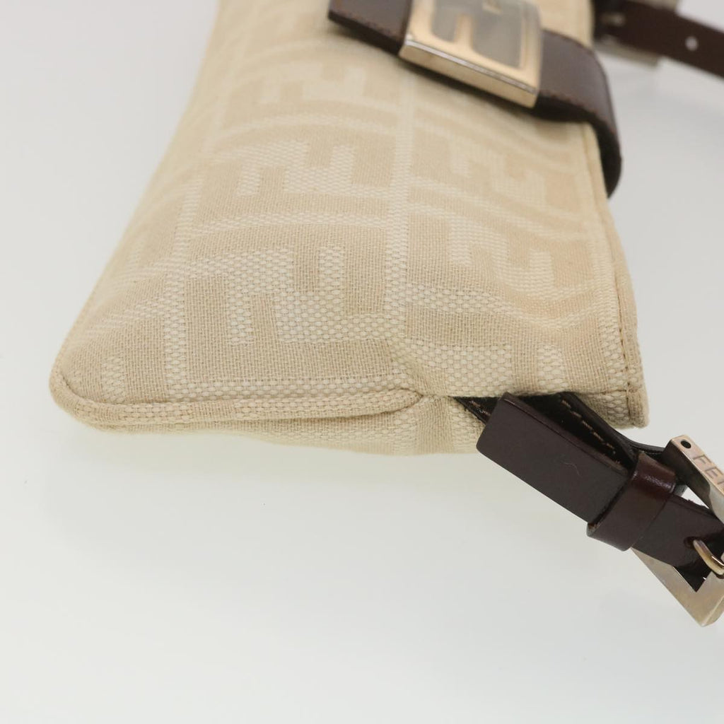 FENDI Zucca Canvas Mamma Baguette Shoulder Bag Beige yk6309