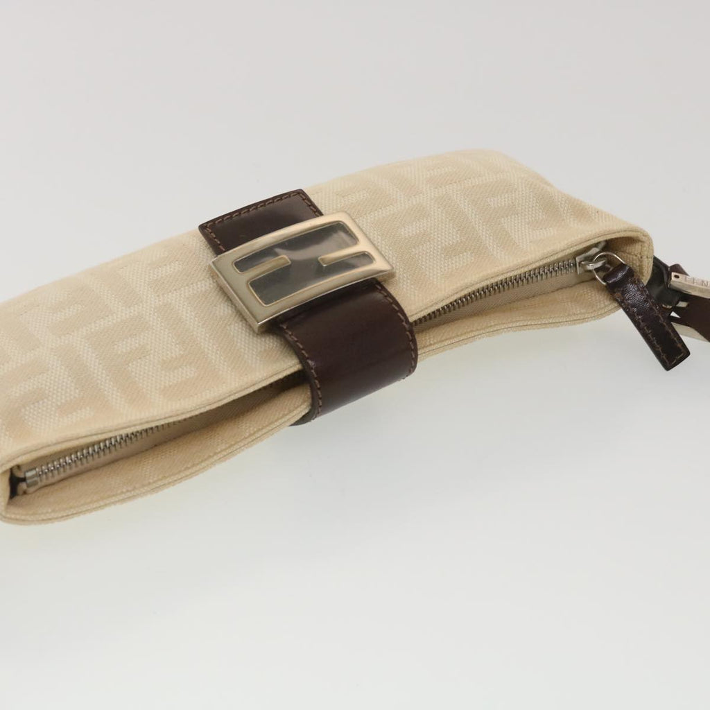 FENDI Zucca Canvas Mamma Baguette Shoulder Bag Beige yk6309