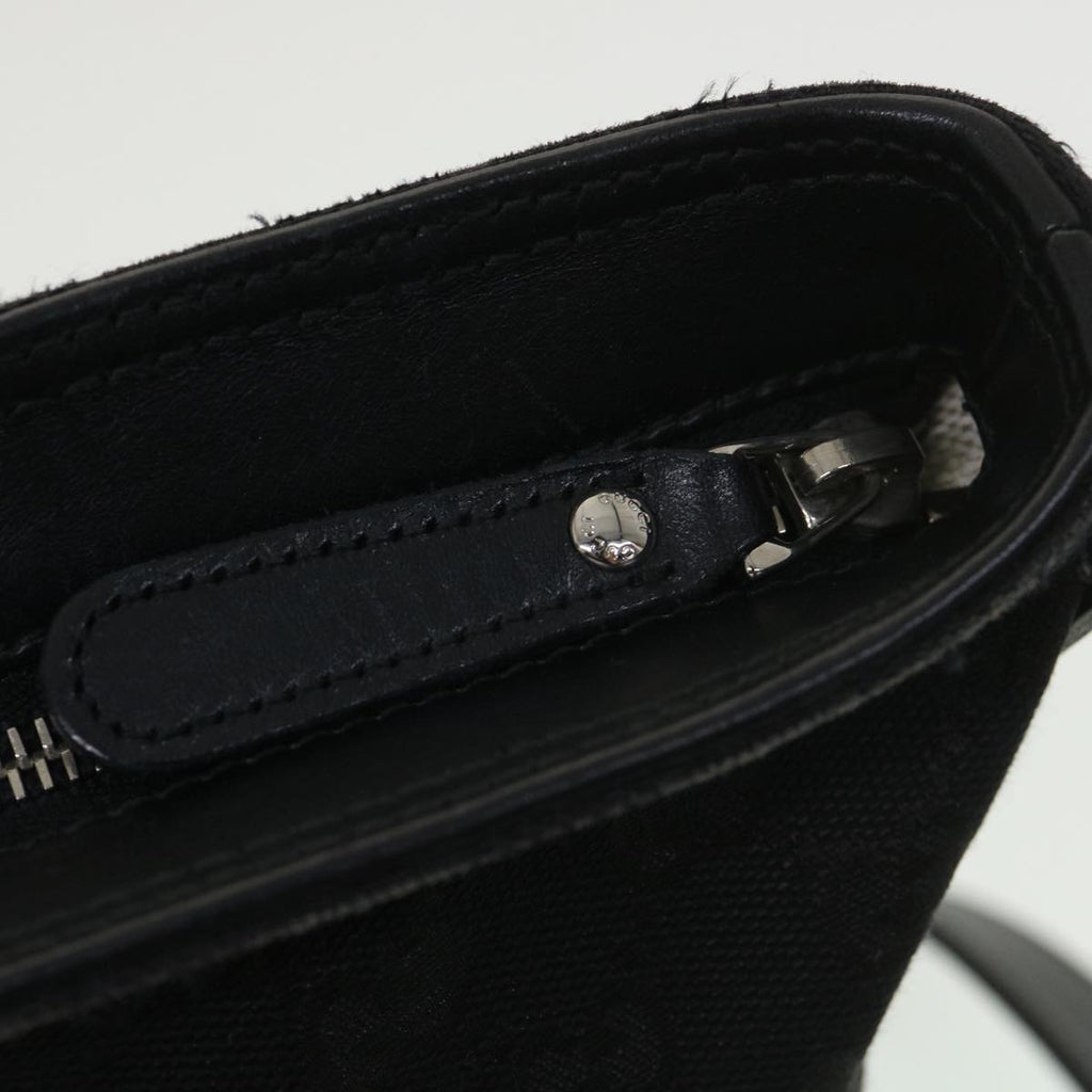 GUCCI GG Canvas Shoulder Bag Black 337598 yk6342