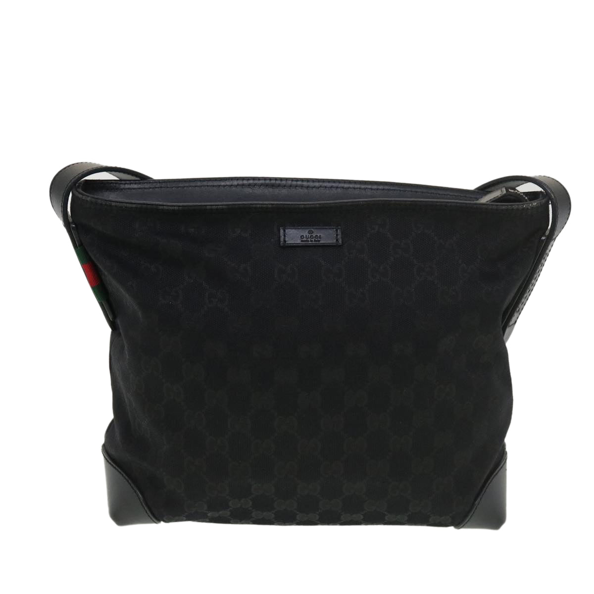 GUCCI GG Canvas Shoulder Bag Black 337598 yk6342