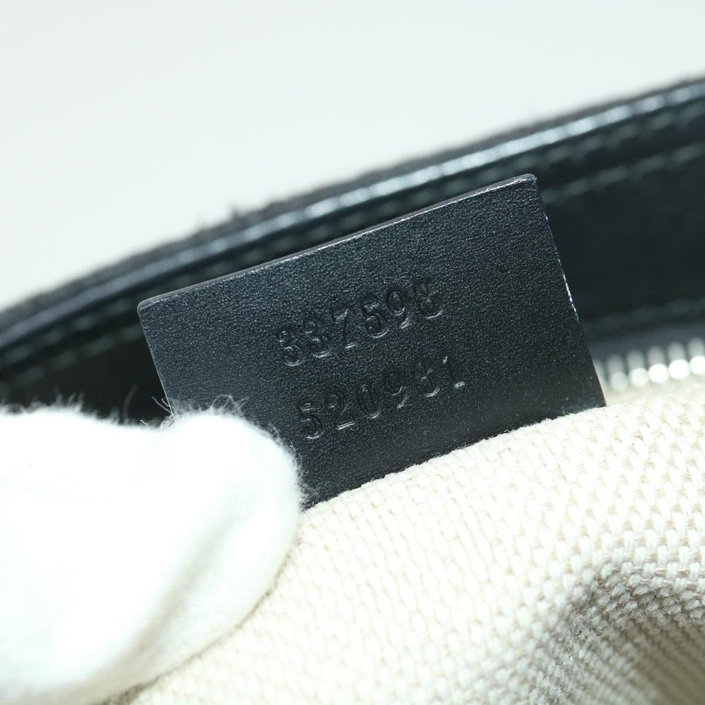 GUCCI GG Canvas Shoulder Bag Black 337598 yk6342