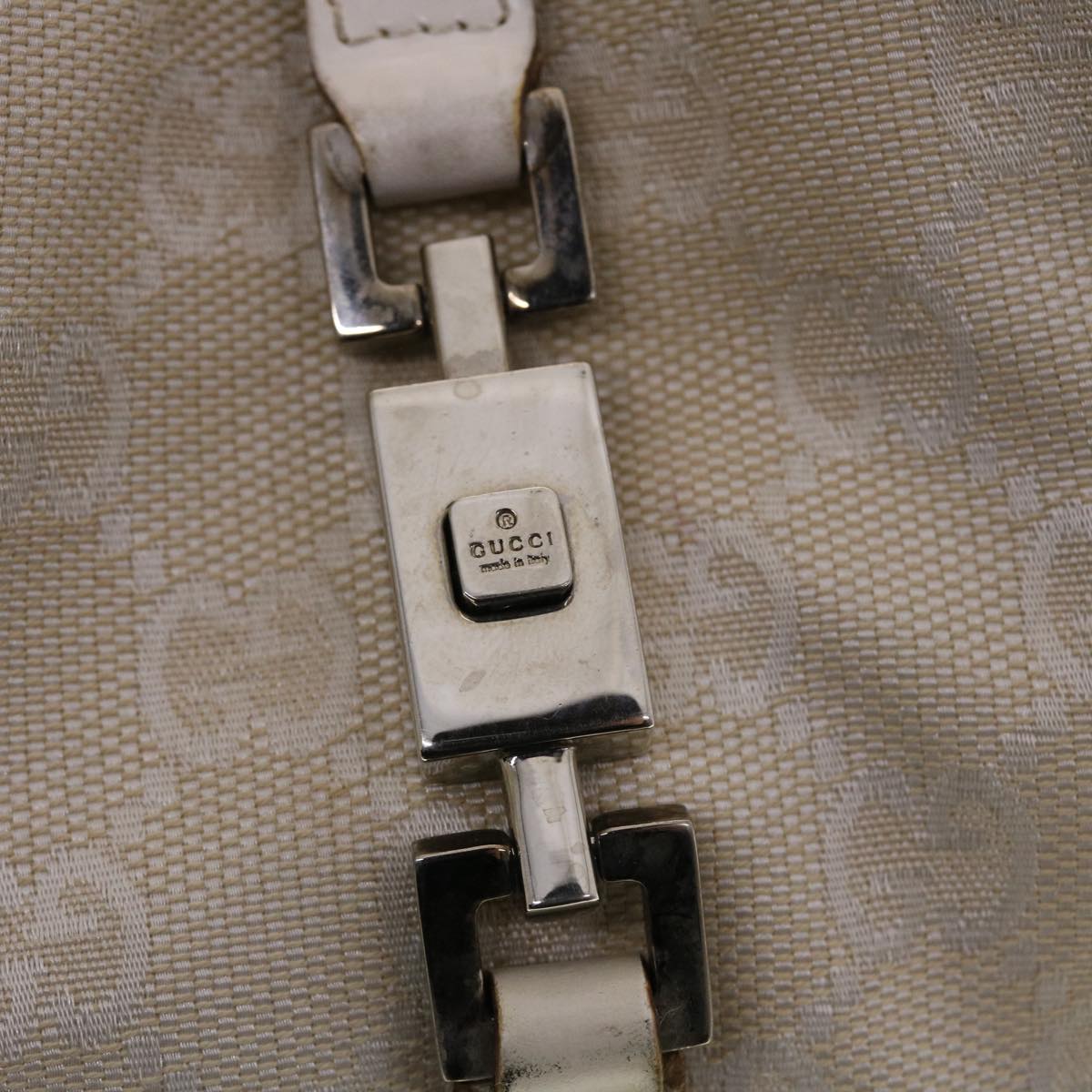 GUCCI GG Canvas Jackie Shoulder Bag Beige 001.3876 yk6453