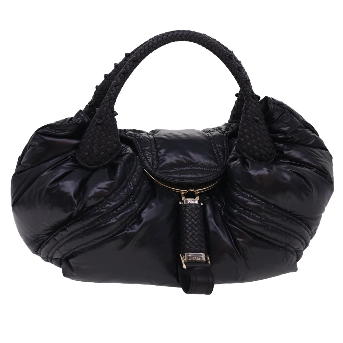 FENDI Spy Hand Bag Moncler Collaboration Nylon Black yk6510