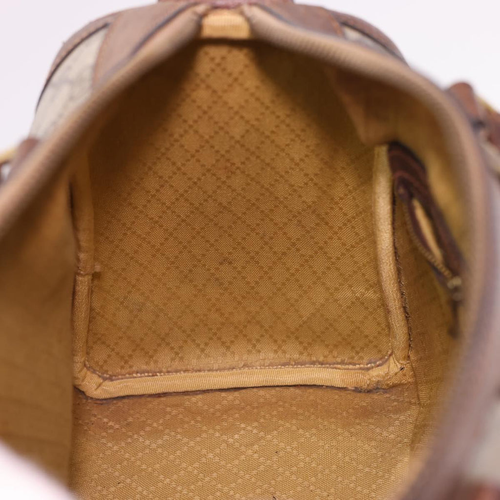 GUCCI GG Canvas Hand Bag PVC Leather Beige yk6522