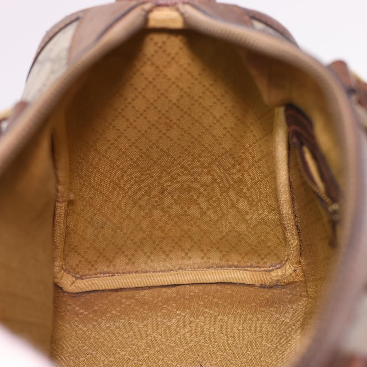 GUCCI GG Canvas Hand Bag PVC Leather Beige yk6522