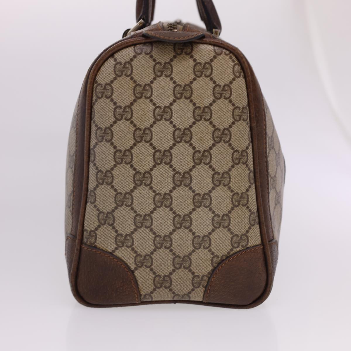 GUCCI GG Canvas Hand Bag PVC Leather Beige yk6522