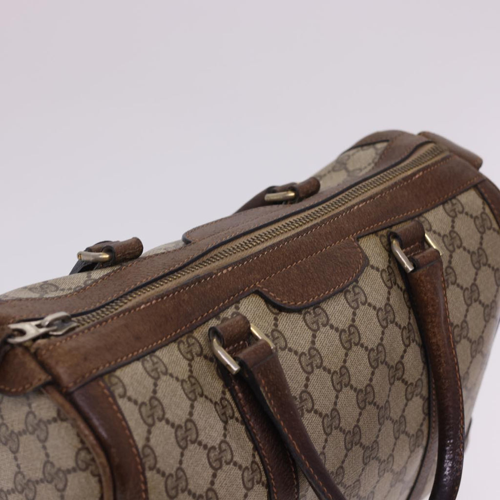 GUCCI GG Canvas Hand Bag PVC Leather Beige yk6522