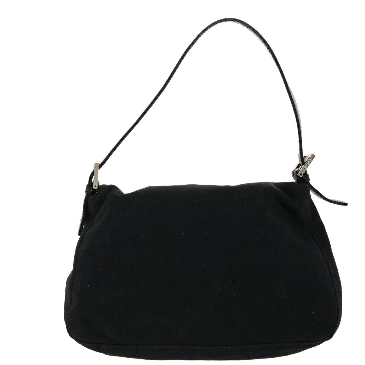 FENDI Mamma Baguette Shoulder Bag Nylon Black yk6524