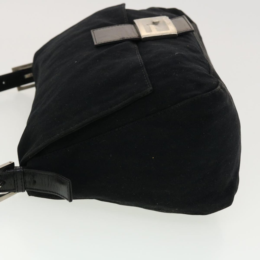 FENDI Mamma Baguette Shoulder Bag Nylon Black yk6524