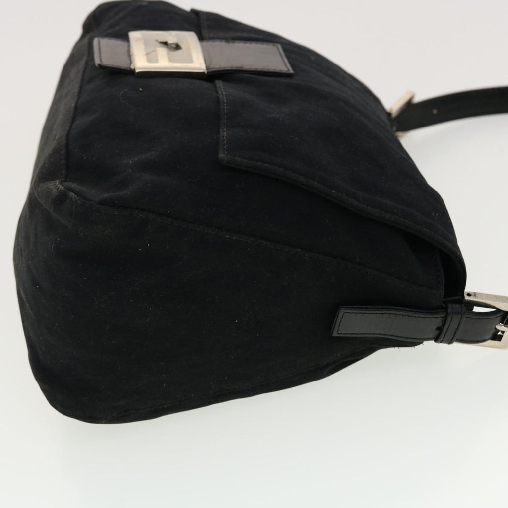 FENDI Mamma Baguette Shoulder Bag Nylon Black yk6524