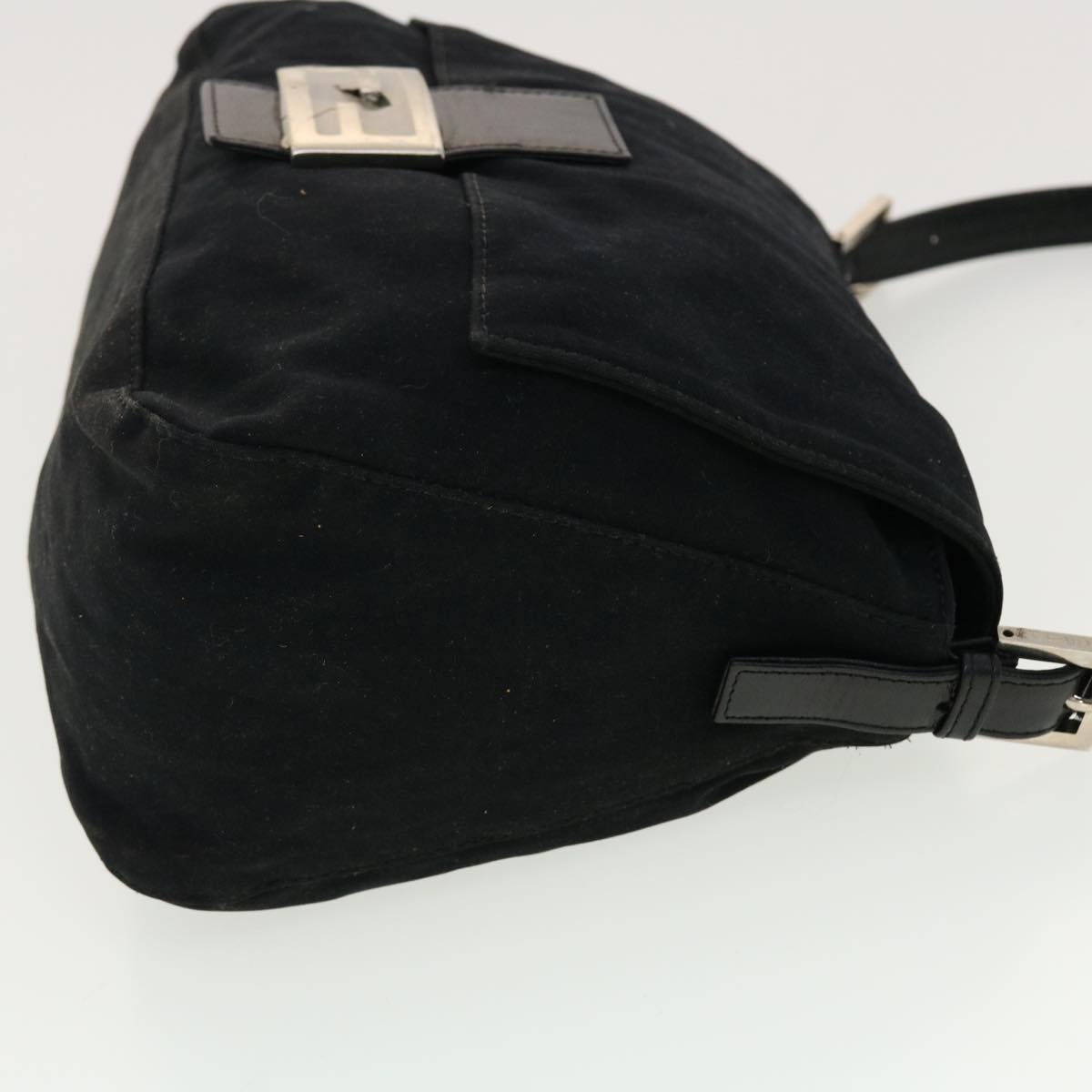 FENDI Mamma Baguette Shoulder Bag Nylon Black yk6524