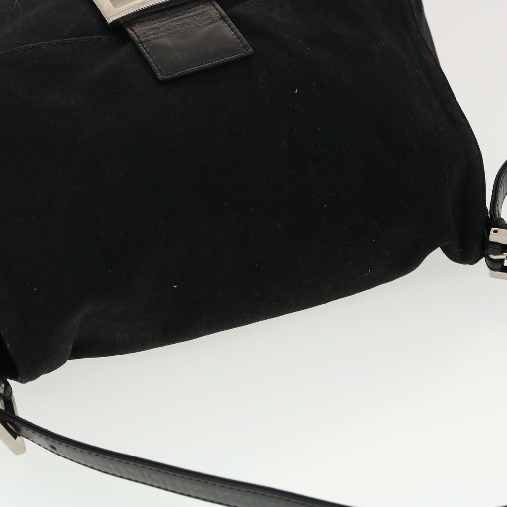 FENDI Mamma Baguette Shoulder Bag Nylon Black yk6524