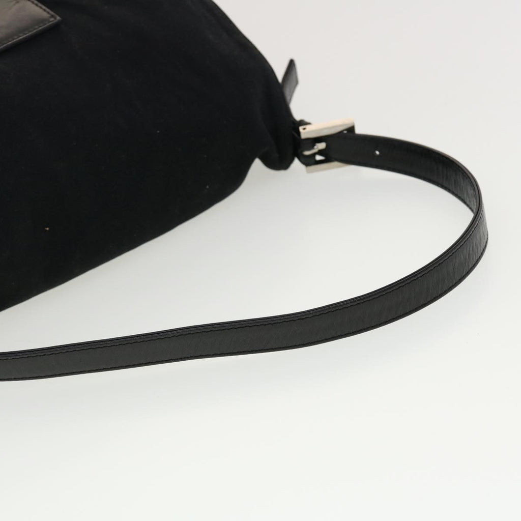 FENDI Mamma Baguette Shoulder Bag Nylon Black yk6524