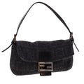 FENDI Zucca Canvas Mamma Baguette Shoulder Bag Cotton Gray yk6531
