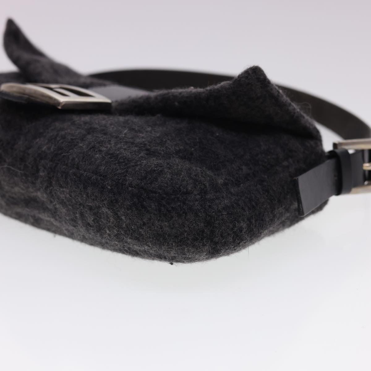 FENDI Zucca Canvas Mamma Baguette Shoulder Bag Cotton Gray yk6531