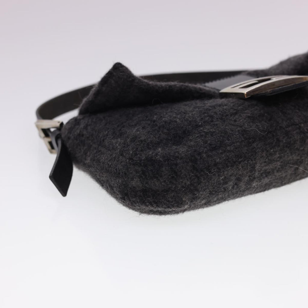 FENDI Zucca Canvas Mamma Baguette Shoulder Bag Cotton Gray yk6531