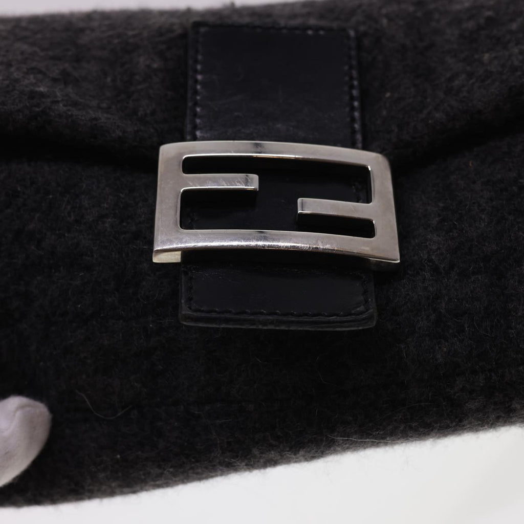 FENDI Zucca Canvas Mamma Baguette Shoulder Bag Cotton Gray yk6531