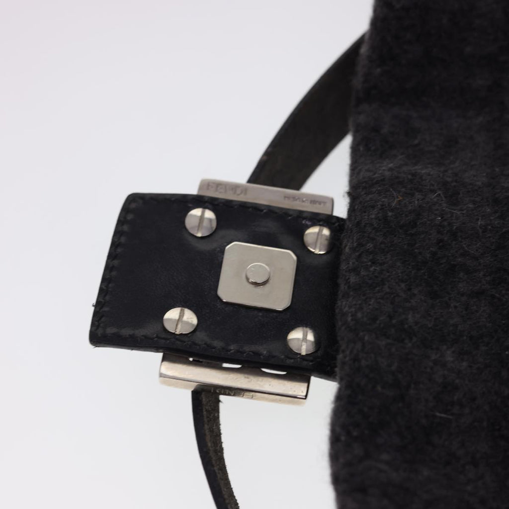FENDI Zucca Canvas Mamma Baguette Shoulder Bag Cotton Gray yk6531
