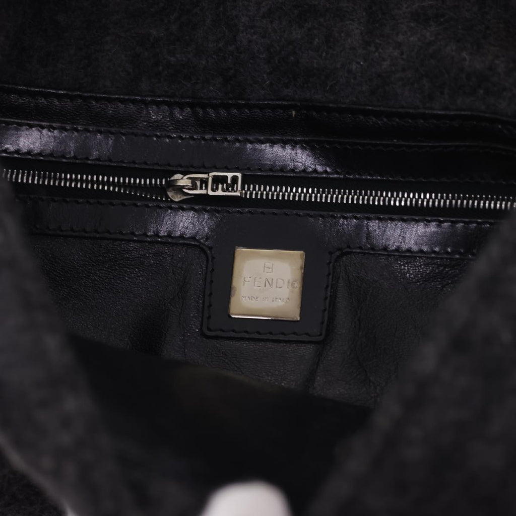 FENDI Zucca Canvas Mamma Baguette Shoulder Bag Cotton Gray yk6531