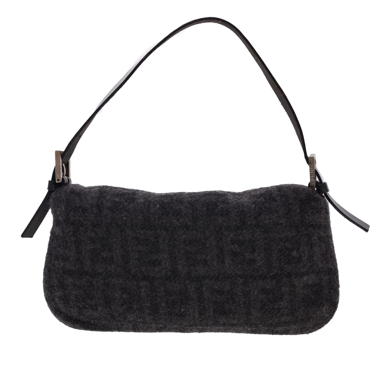 FENDI Zucca Canvas Mamma Baguette Shoulder Bag Cotton Gray yk6531