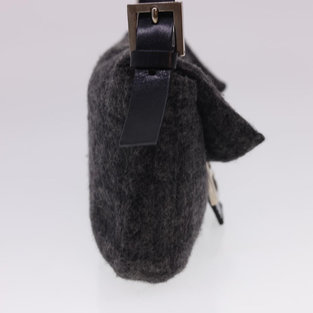 FENDI Zucca Canvas Mamma Baguette Shoulder Bag Cotton Gray yk6531