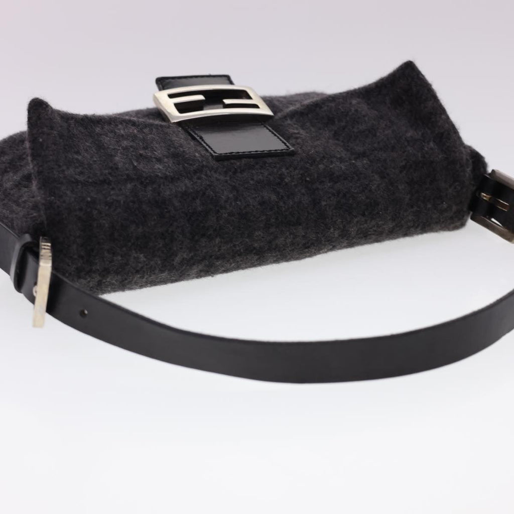 FENDI Zucca Canvas Mamma Baguette Shoulder Bag Cotton Gray yk6531