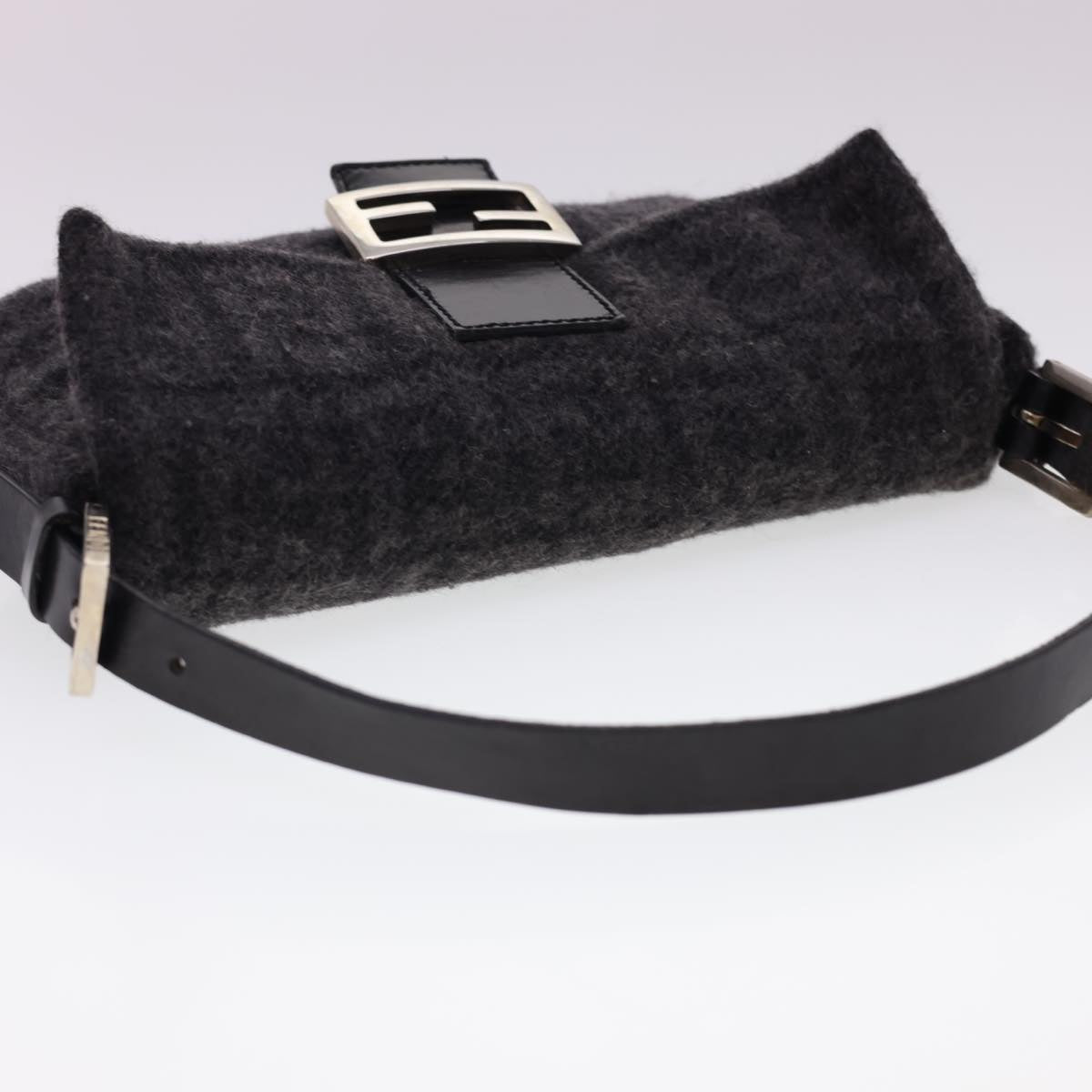 FENDI Zucca Canvas Mamma Baguette Shoulder Bag Cotton Gray yk6531