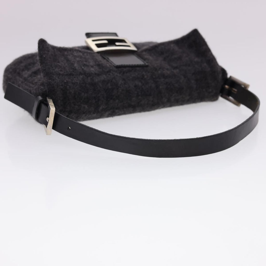 FENDI Zucca Canvas Mamma Baguette Shoulder Bag Cotton Gray yk6531
