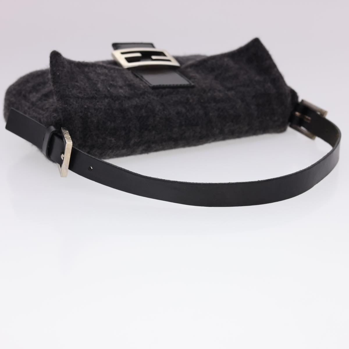 FENDI Zucca Canvas Mamma Baguette Shoulder Bag Cotton Gray yk6531