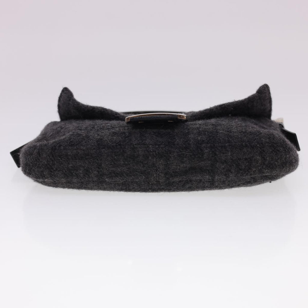 FENDI Zucca Canvas Mamma Baguette Shoulder Bag Cotton Gray yk6531