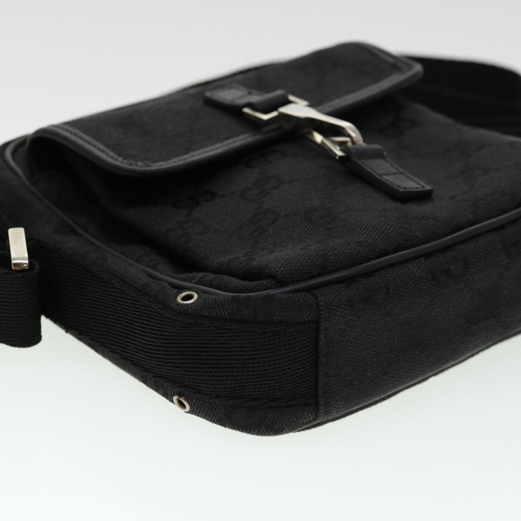 GUCCI GG Canvas Jackie Shoulder Bag Black 90470 yk6565